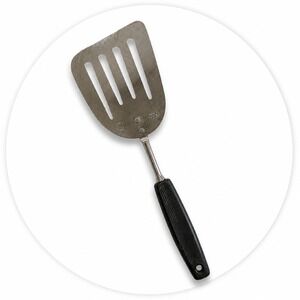 Vintage FOLEY 10" Spatula Turner Flipper Chrome Plated Black Handle USA Kitchen